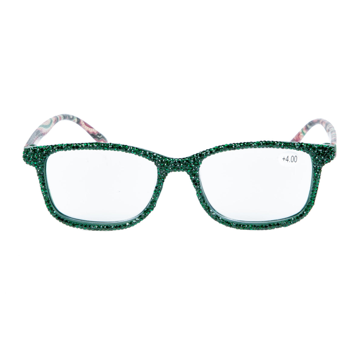 Handmade Rhinestone Rectangle Reader Glasses G0452