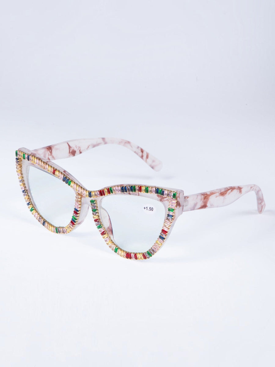 Handmade Rhinestone Cat-Eye Reader G0455