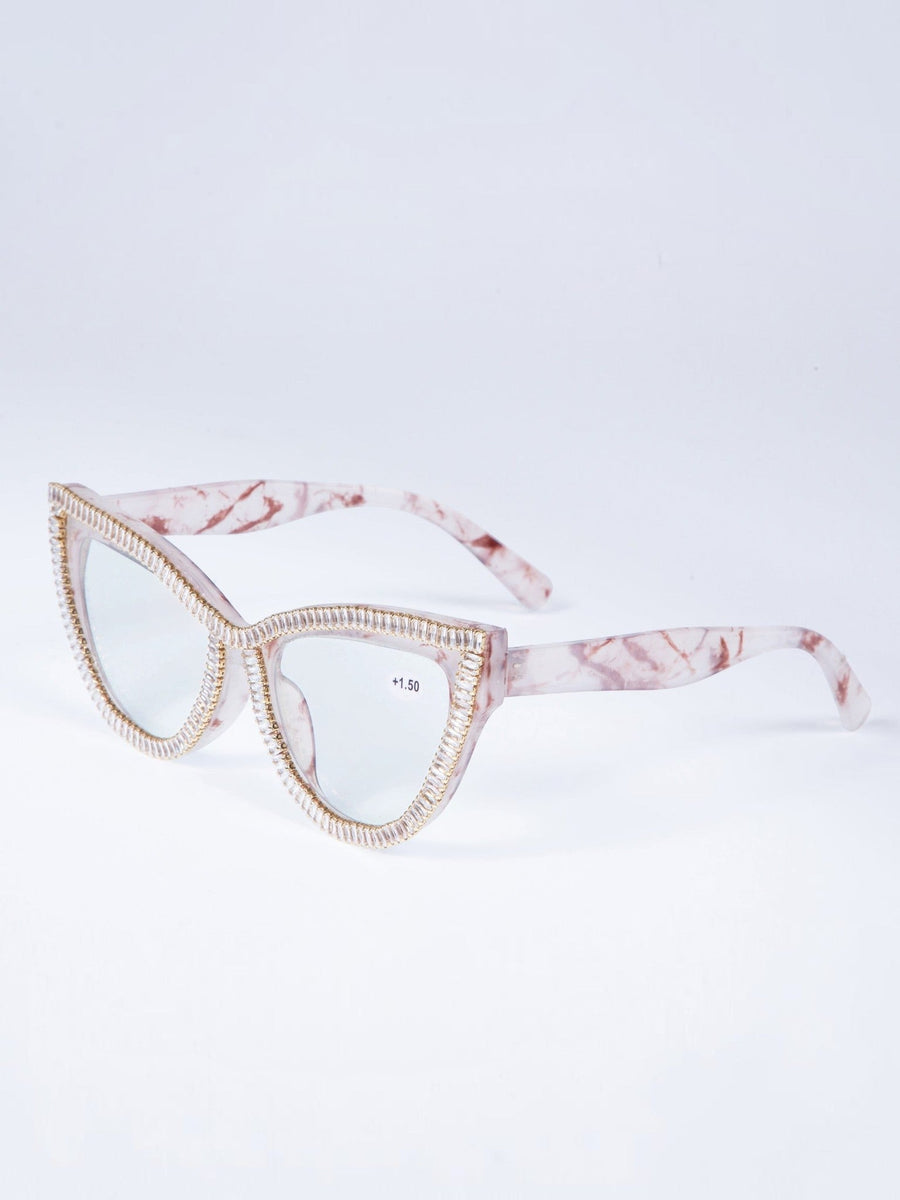 Handmade Rhinestone Cat-Eye Reader G0455