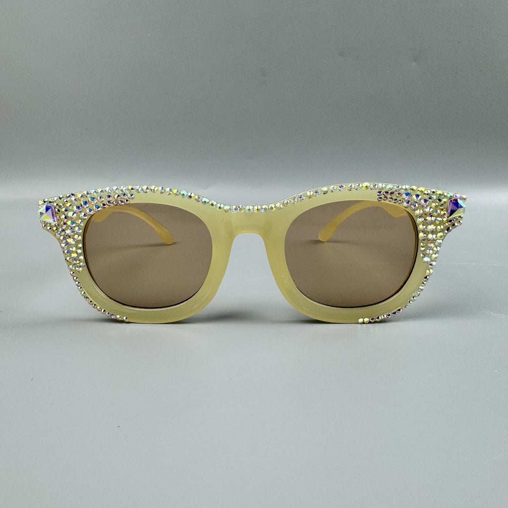 Handmade Rhinestone Round Sunglasses G0487