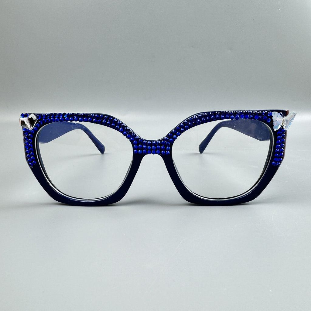 Handmade Rhinestone Round Plain Glass Spectacle G0490