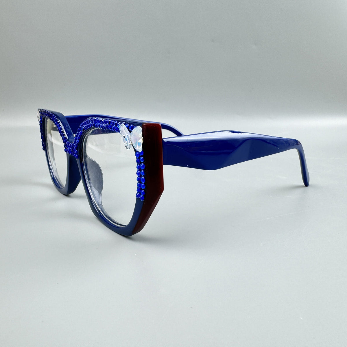 Handmade Rhinestone Round Plain Glass Spectacle G0490