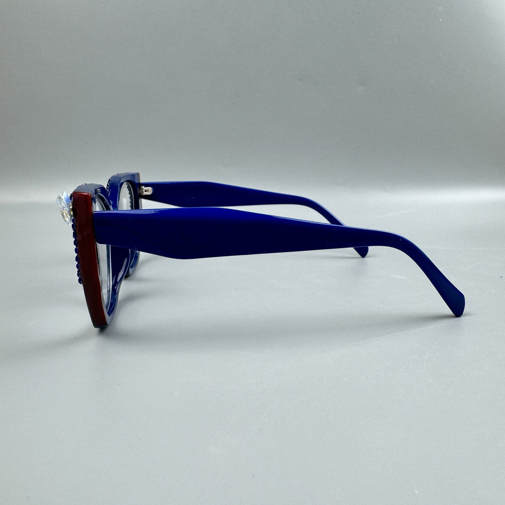 Handmade Rhinestone Round Plain Glass Spectacle G0490