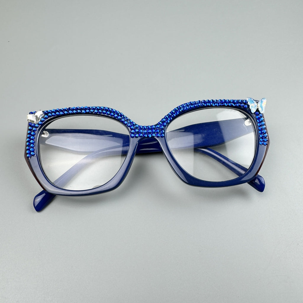 Handmade Rhinestone Round Plain Glass Spectacle G0490