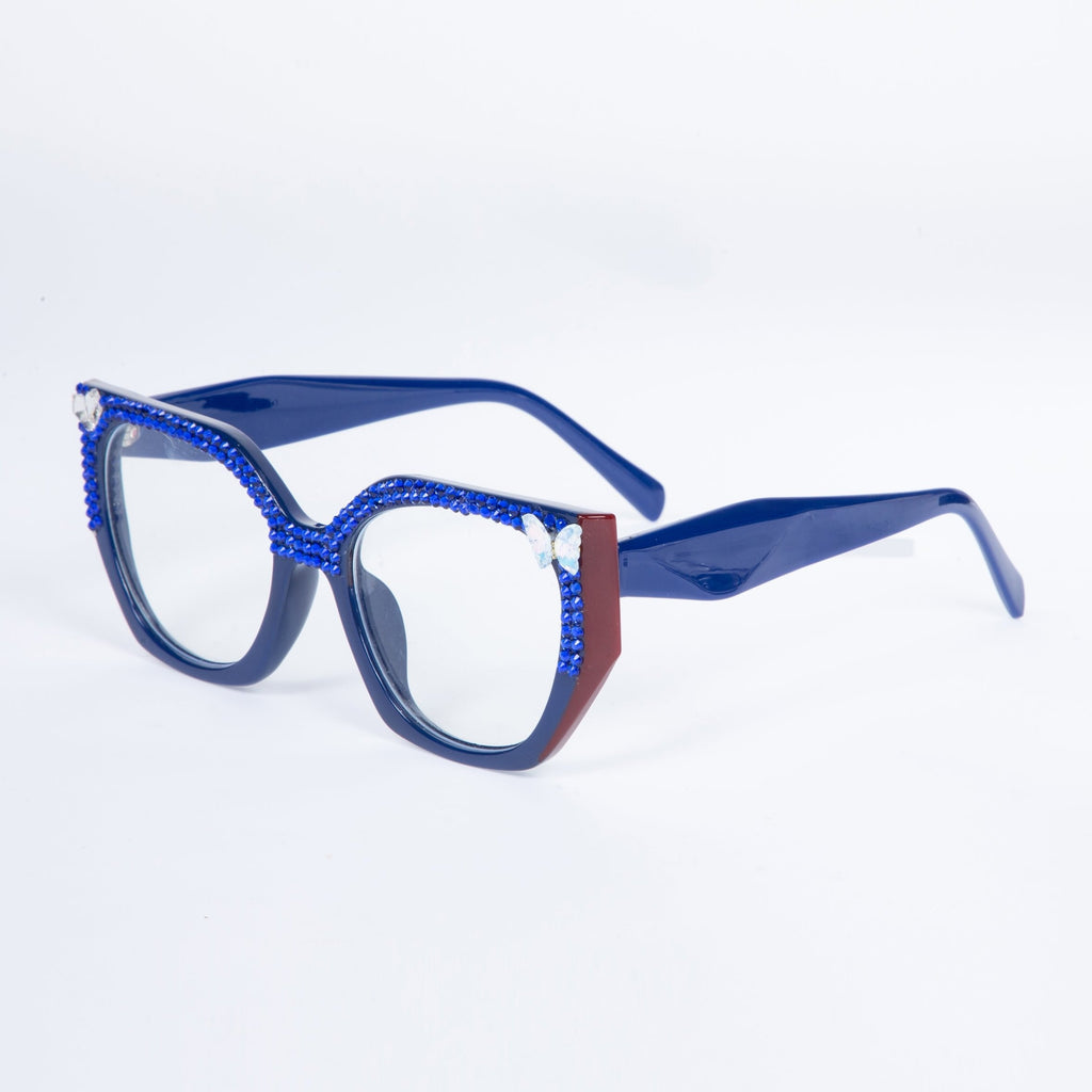 Handmade Rhinestone Round Plain Glass Spectacle G0490