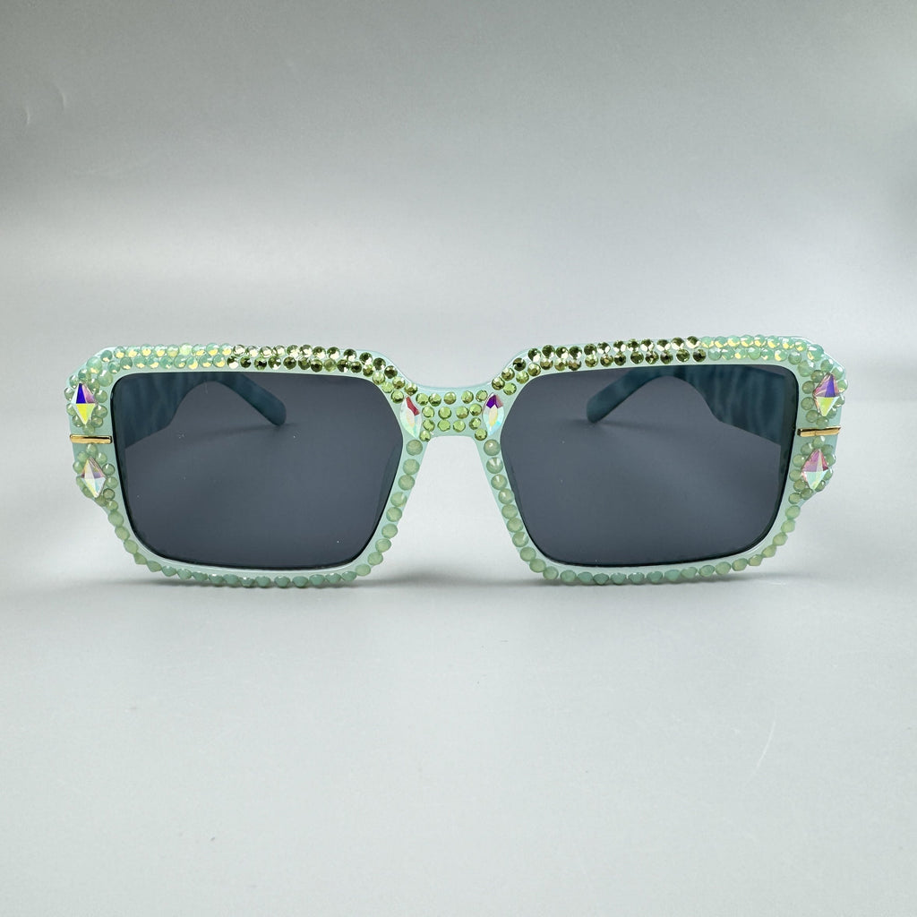 Handmade Rhinestone Square Sunglasses G0495