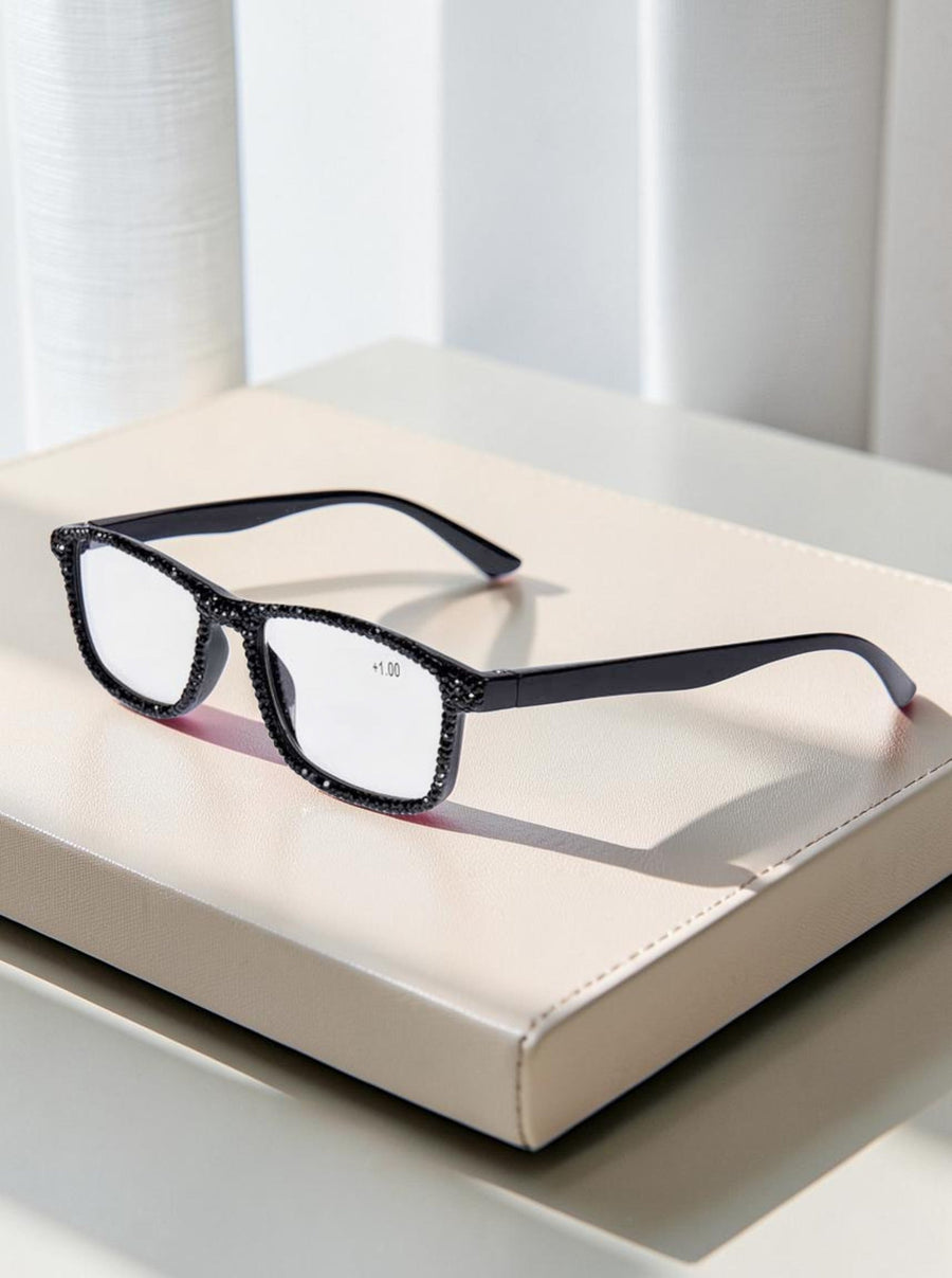 Handmade Rhinestone Rectangle Reader Glasses G0497