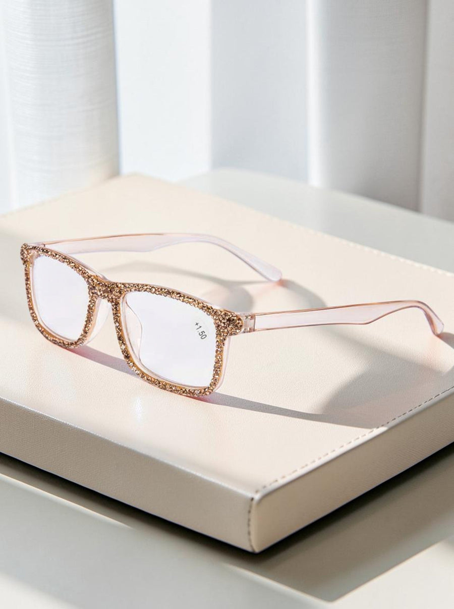 Handmade Rhinestone Rectangle Reader Glasses G0497