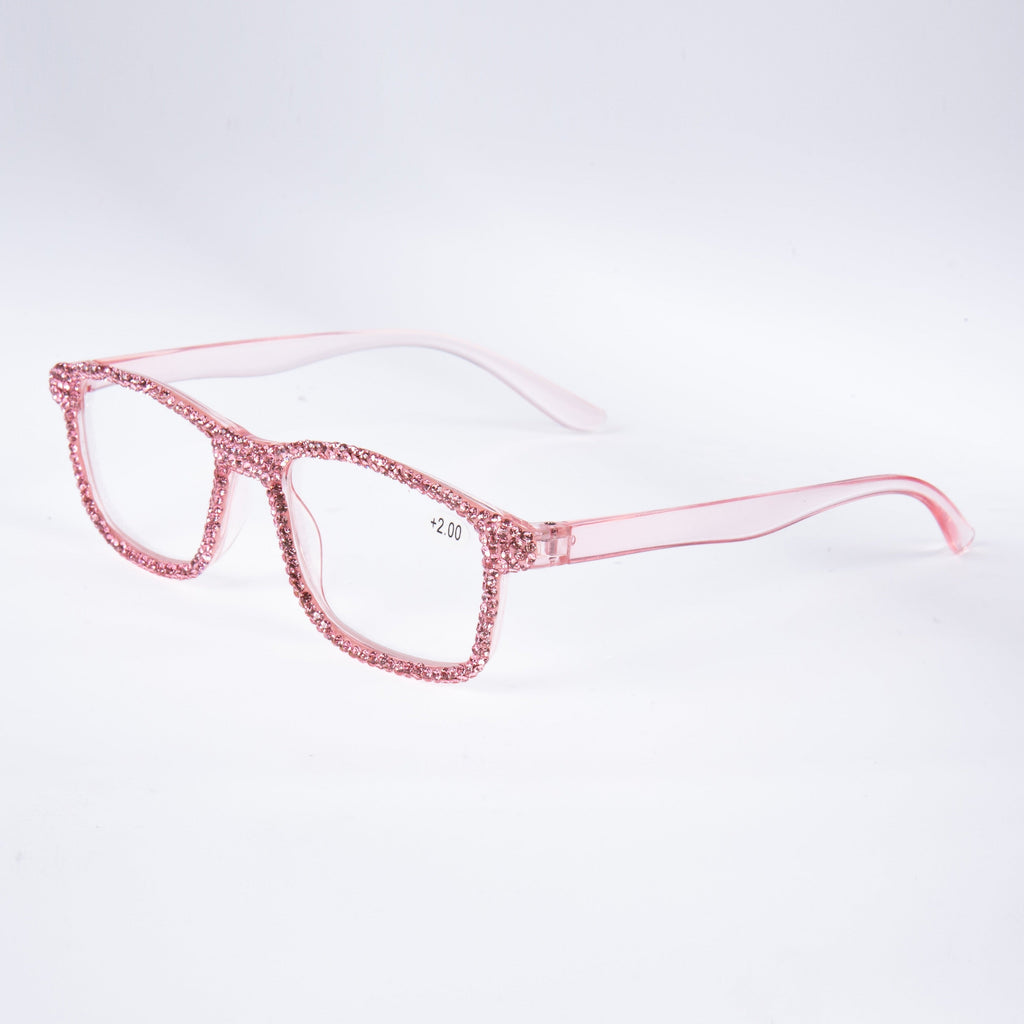 Handmade Rhinestone Rectangle Reader Glasses G0497