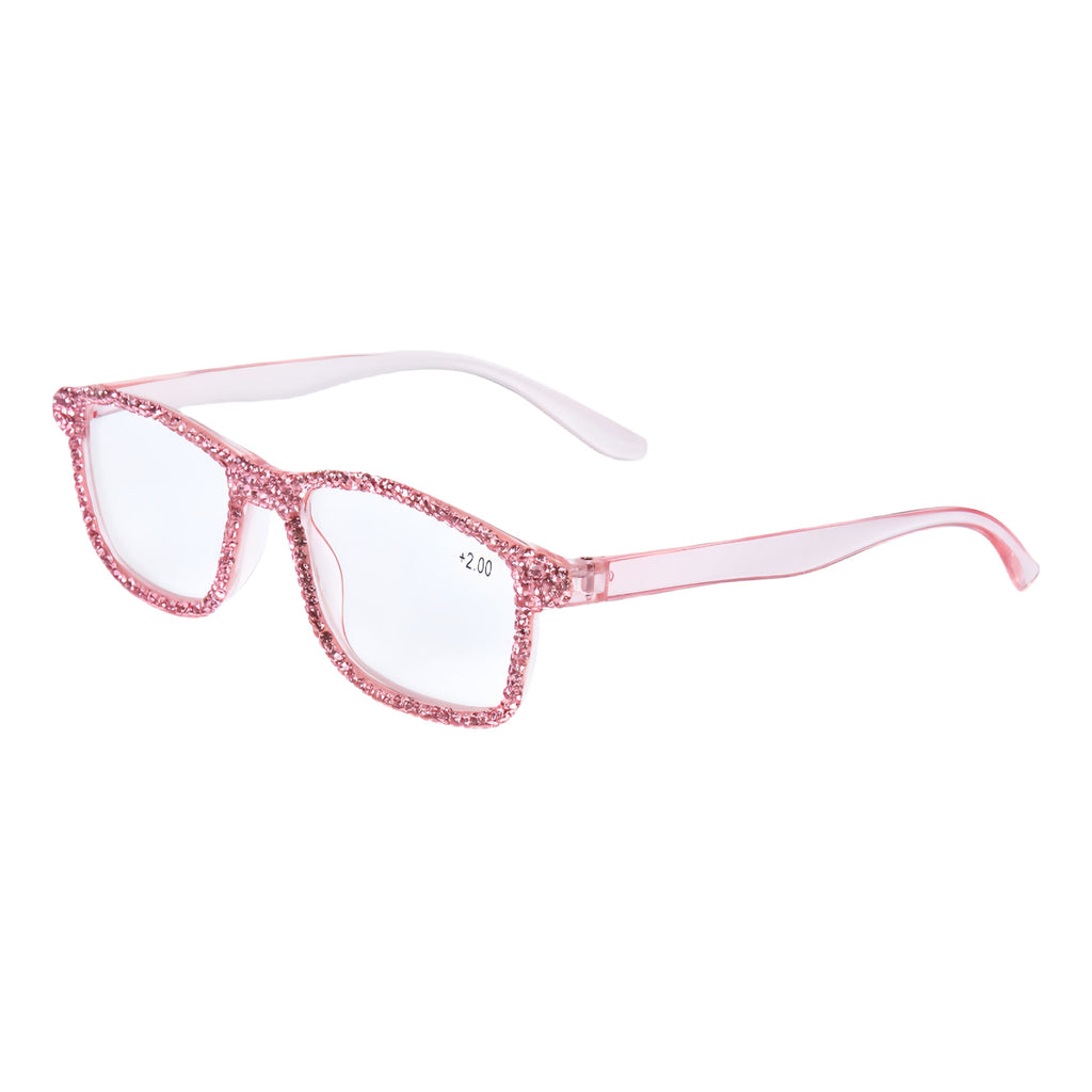 Handmade Rhinestone Rectangle Reader Glasses G0497