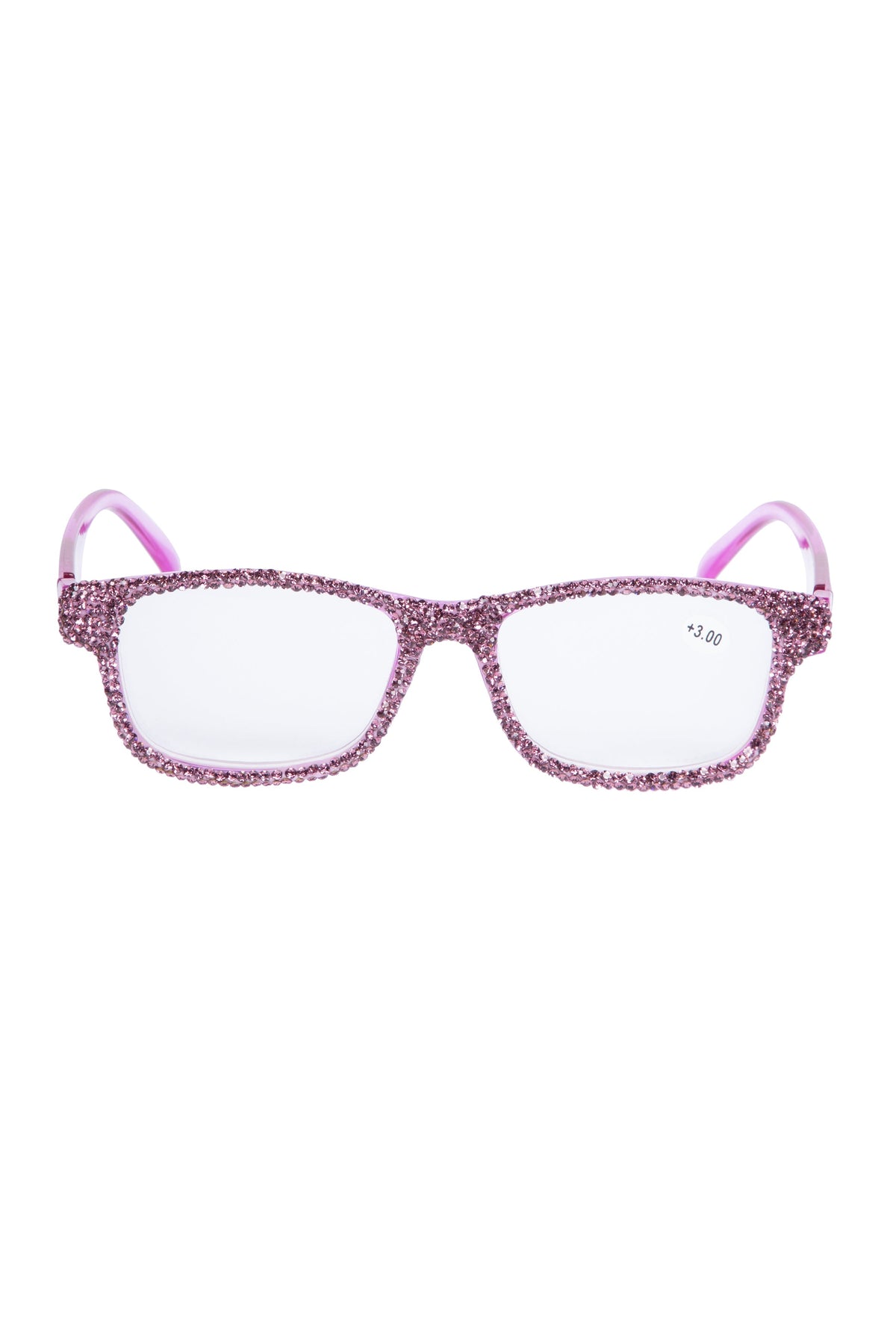 Handmade Rhinestone Rectangle Reader Glasses G0497 - Purple
