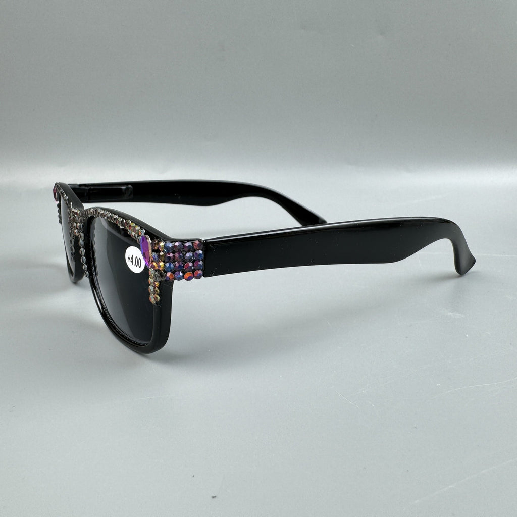 Handmade Rhinestone Square Sun Reader G0501-Black