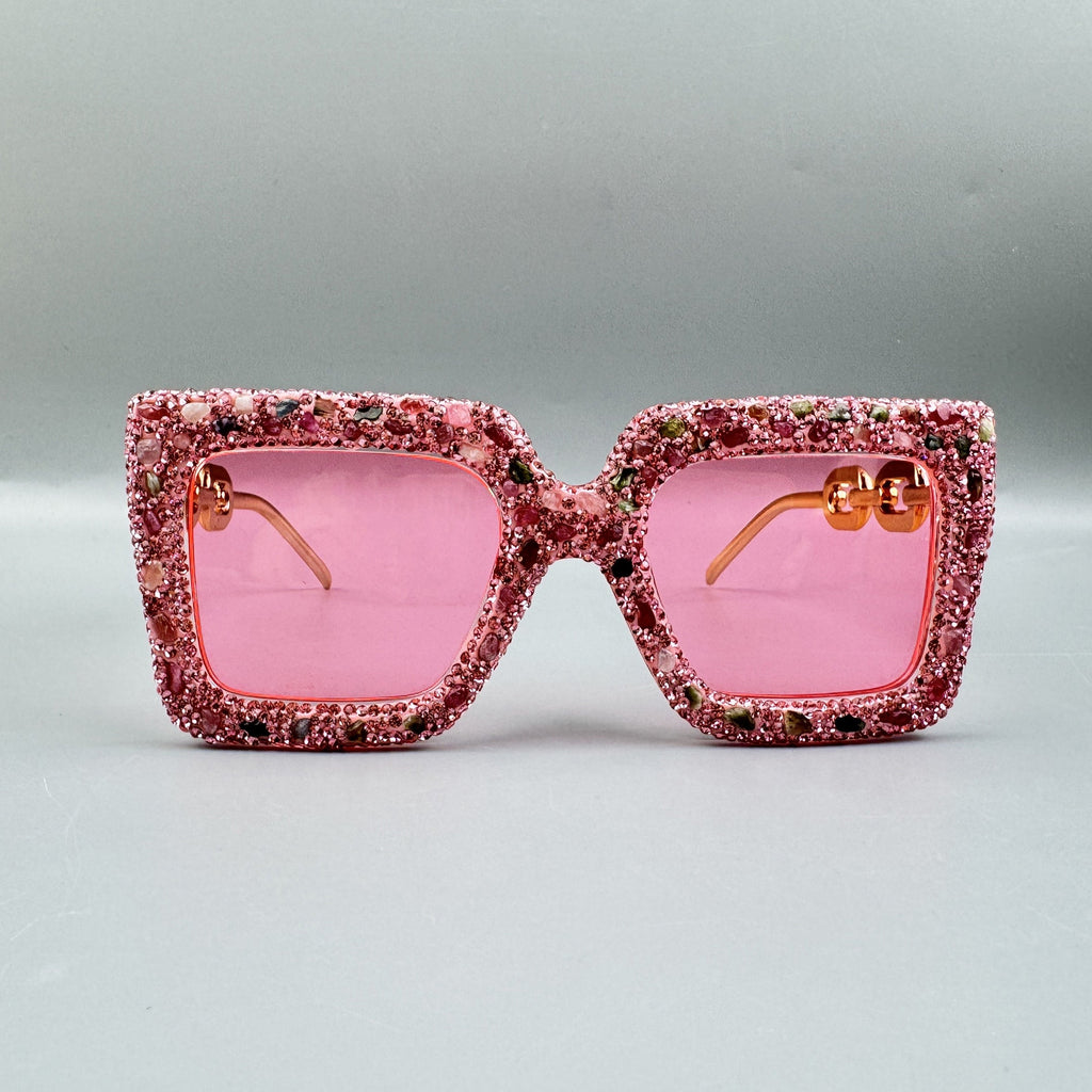 Handmade Rhinestone Stone Square Sunglasses G0529