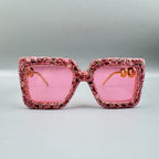 Handmade Rhinestone Stone Square Sunglasses G0529