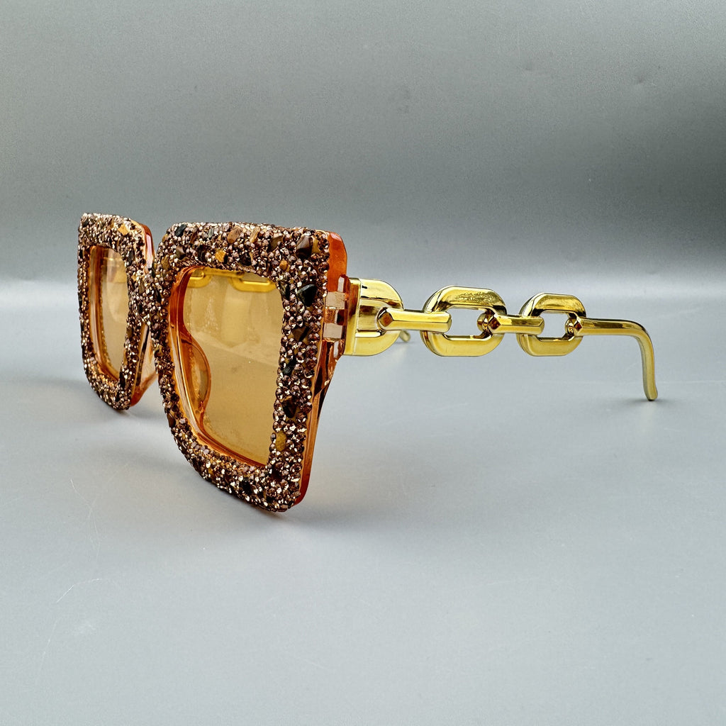 Handmade Rhinestone Stone Square Sunglasses G0532
