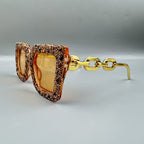 Handmade Rhinestone Stone Square Sunglasses G0532
