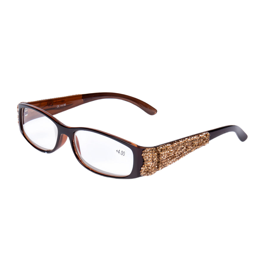 Handmade Rhinestone Rectangle Reader Glasses G0533