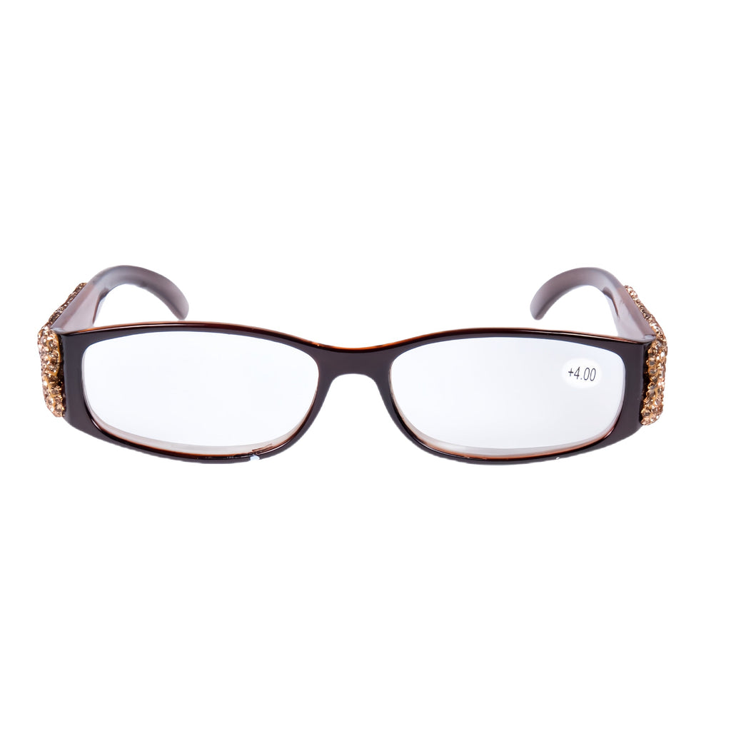 Handmade Rhinestone Rectangle Reader Glasses G0533