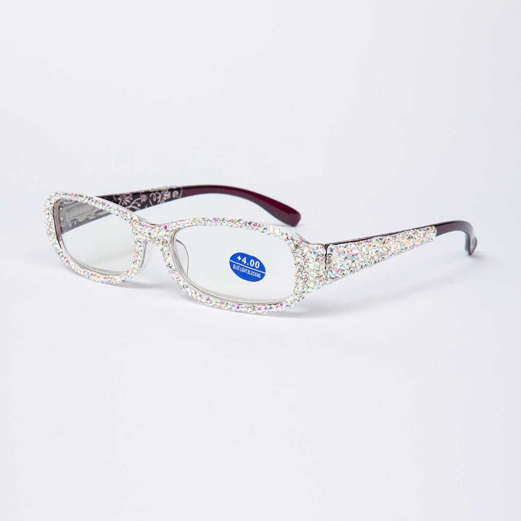 Handmade Rhinestone Rectangle Reader Glasses G0539