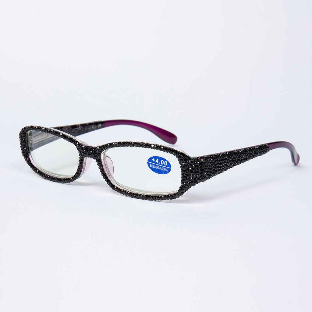 Handmade Rhinestone Rectangle Reader Glasses G0539