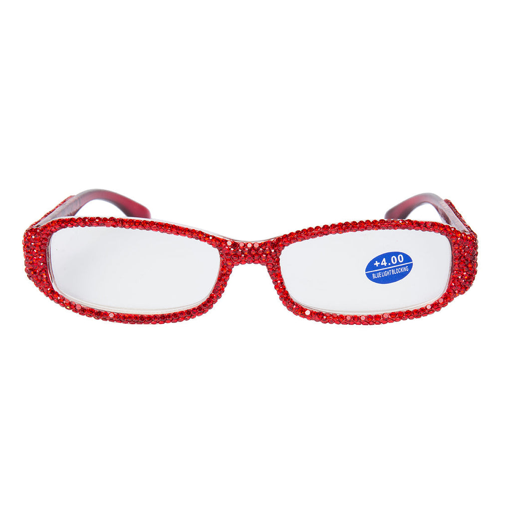 Handmade Rhinestone Rectangle Reader Glasses G0539