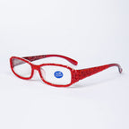 Handmade Rhinestone Rectangle Reader G0539-Red