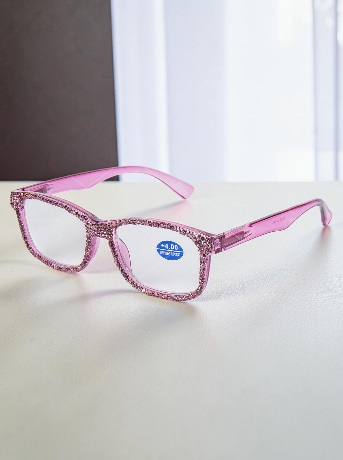Handmade Rhinestone Rectangle Reader Glasses G0540