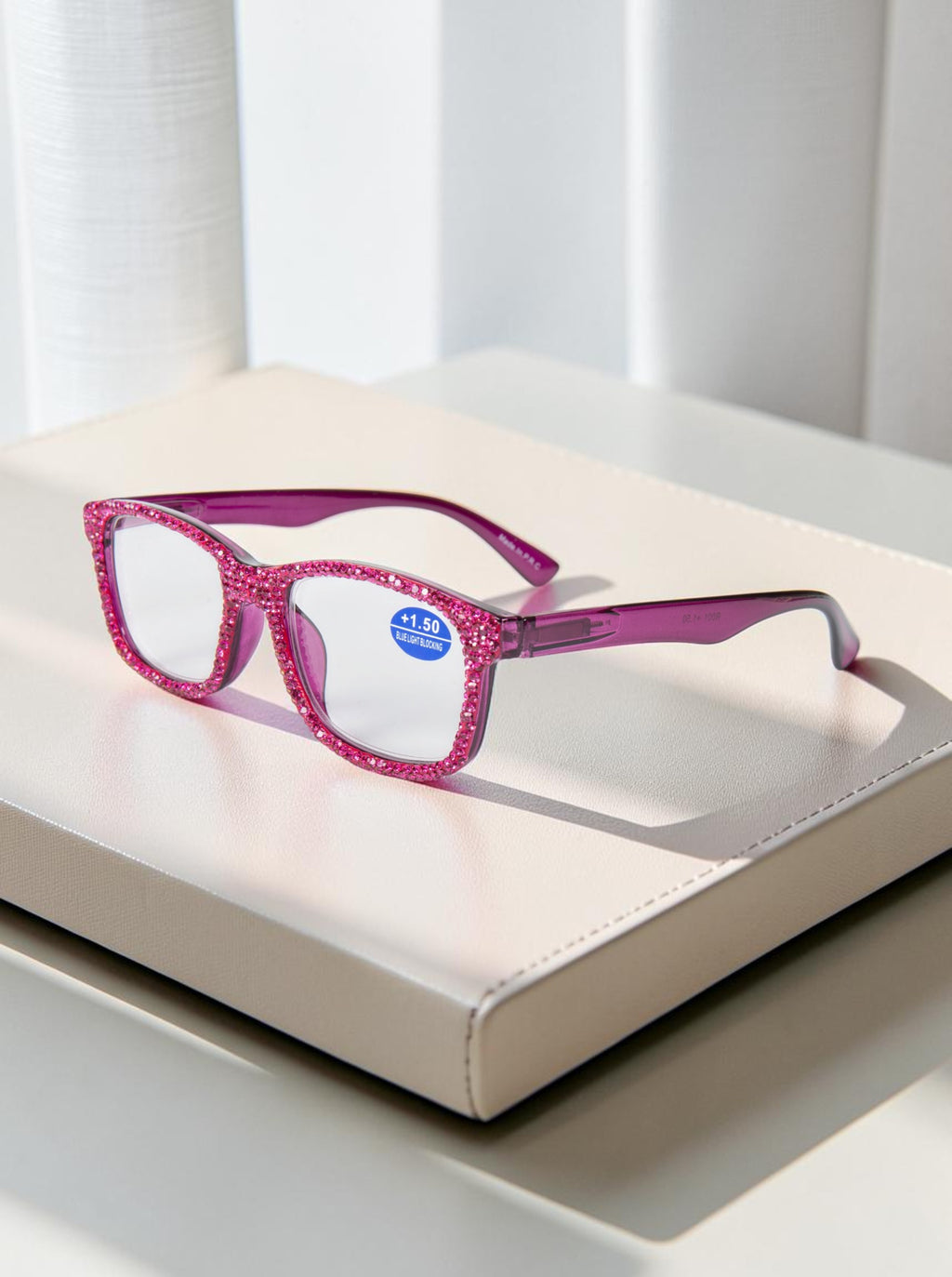 Handmade Rhinestone Rectangle Reader Glasses G0540