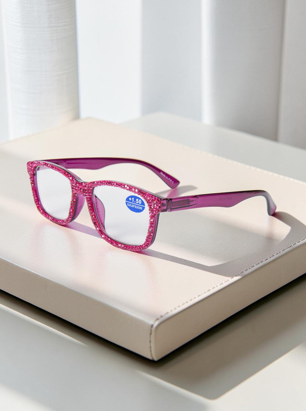 Handmade Rhinestone Rectangle Reader Glasses G0540