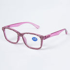 Handmade Rhinestone Rectangle Reader Glasses G0540-Purple
