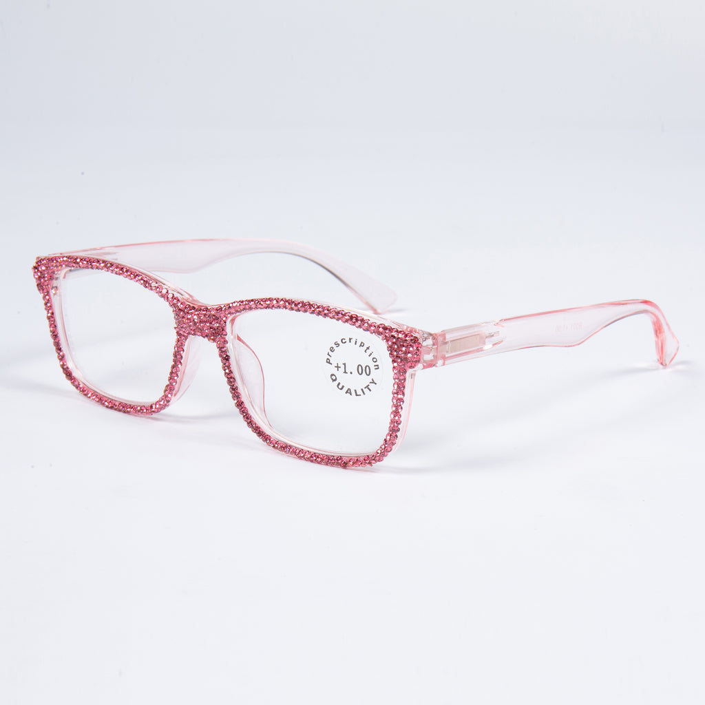 Handmade Rhinestone Rectangle Reader Glasses G0540