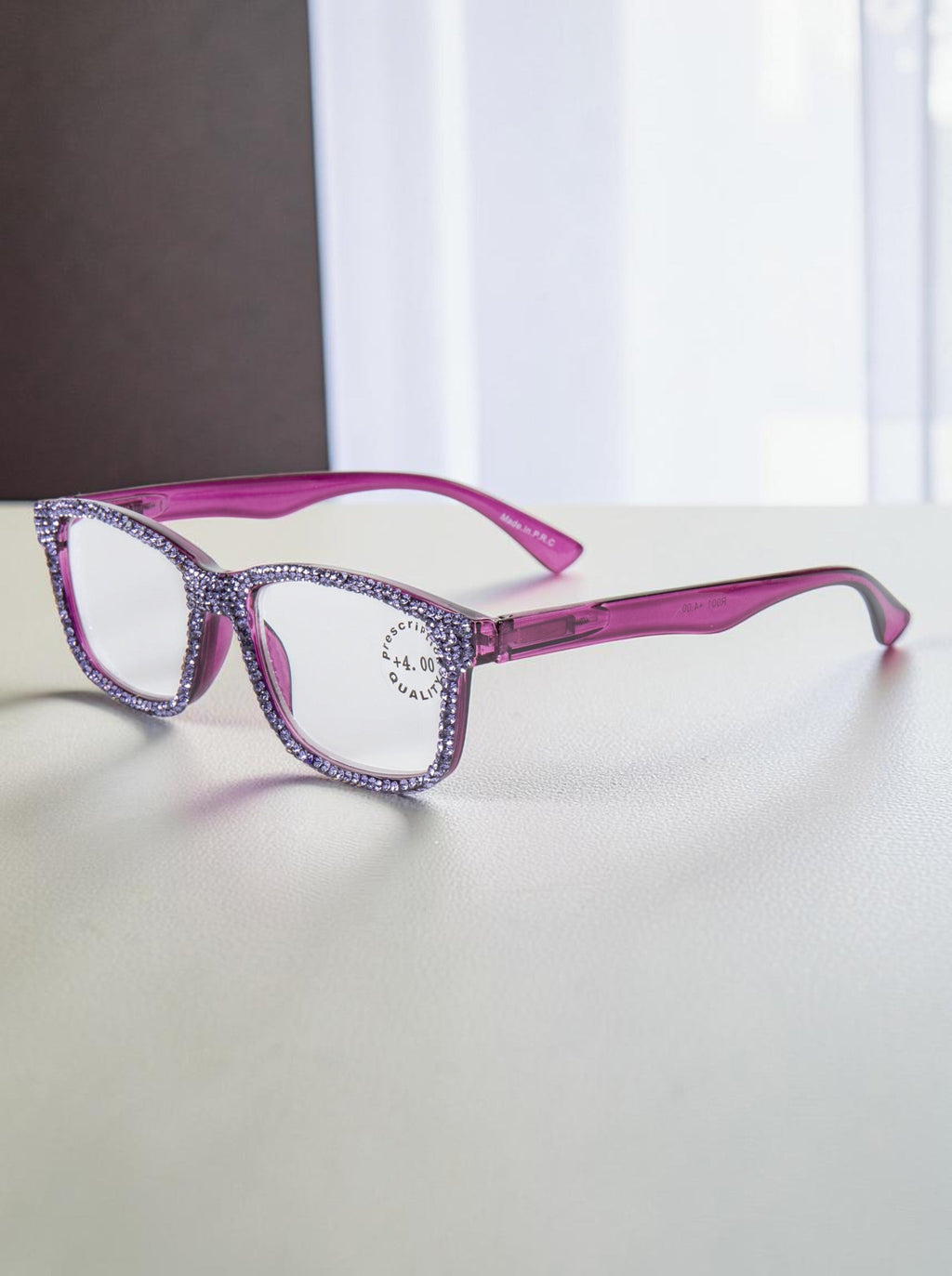 Handmade Rhinestone Rectangle Reader Glasses G0540