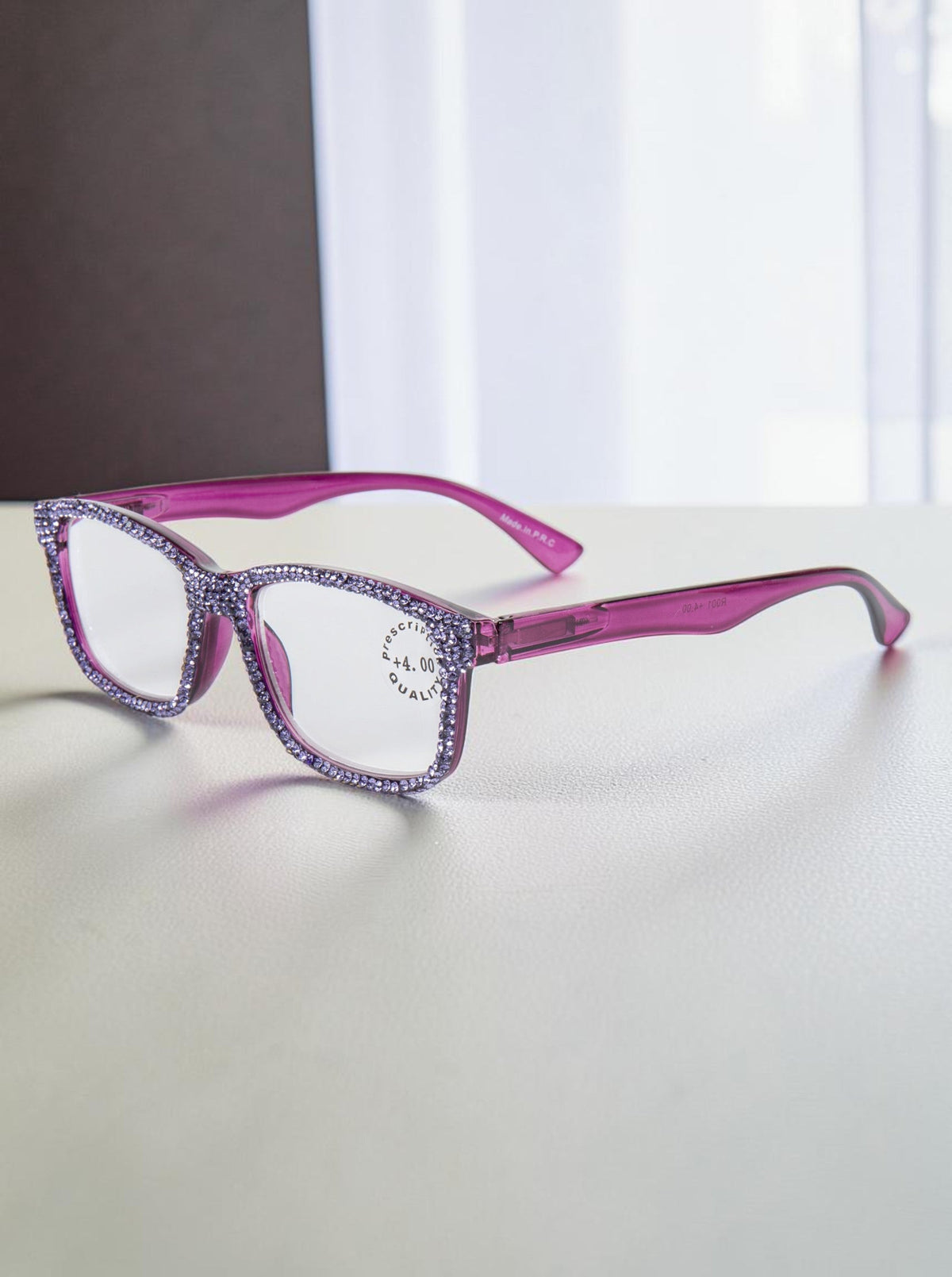 Handmade Rhinestone Rectangle Reader Glasses G0540