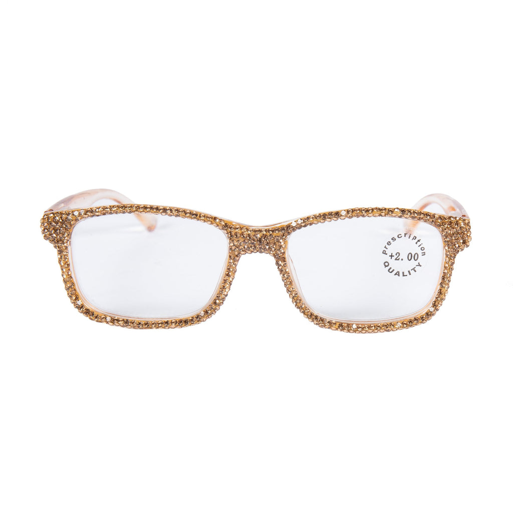 Handmade Rhinestone Rectangle Reader Glasses G0540