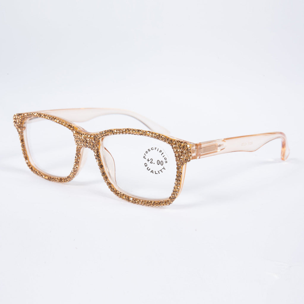 Handmade Rhinestone Rectangle Reader Glasses G0540