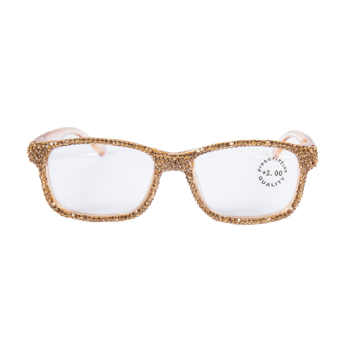 Handmade Rhinestone Rectangle Reader Glasses G0540-Gold