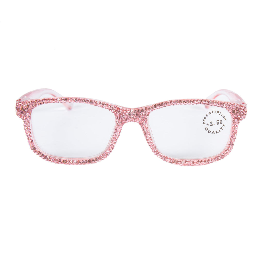 Handmade Rhinestone Rectangle Reader Glasses G0540