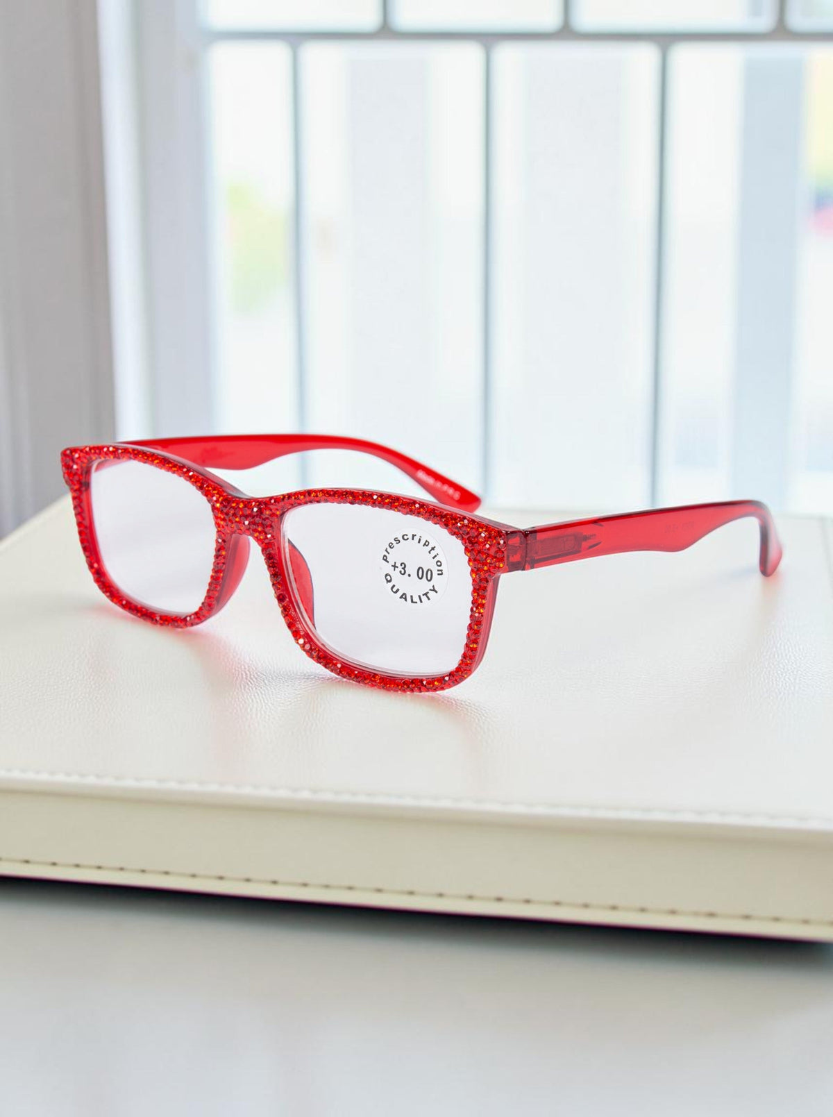 Handmade Rhinestone Rectangle Reader Glasses G0540