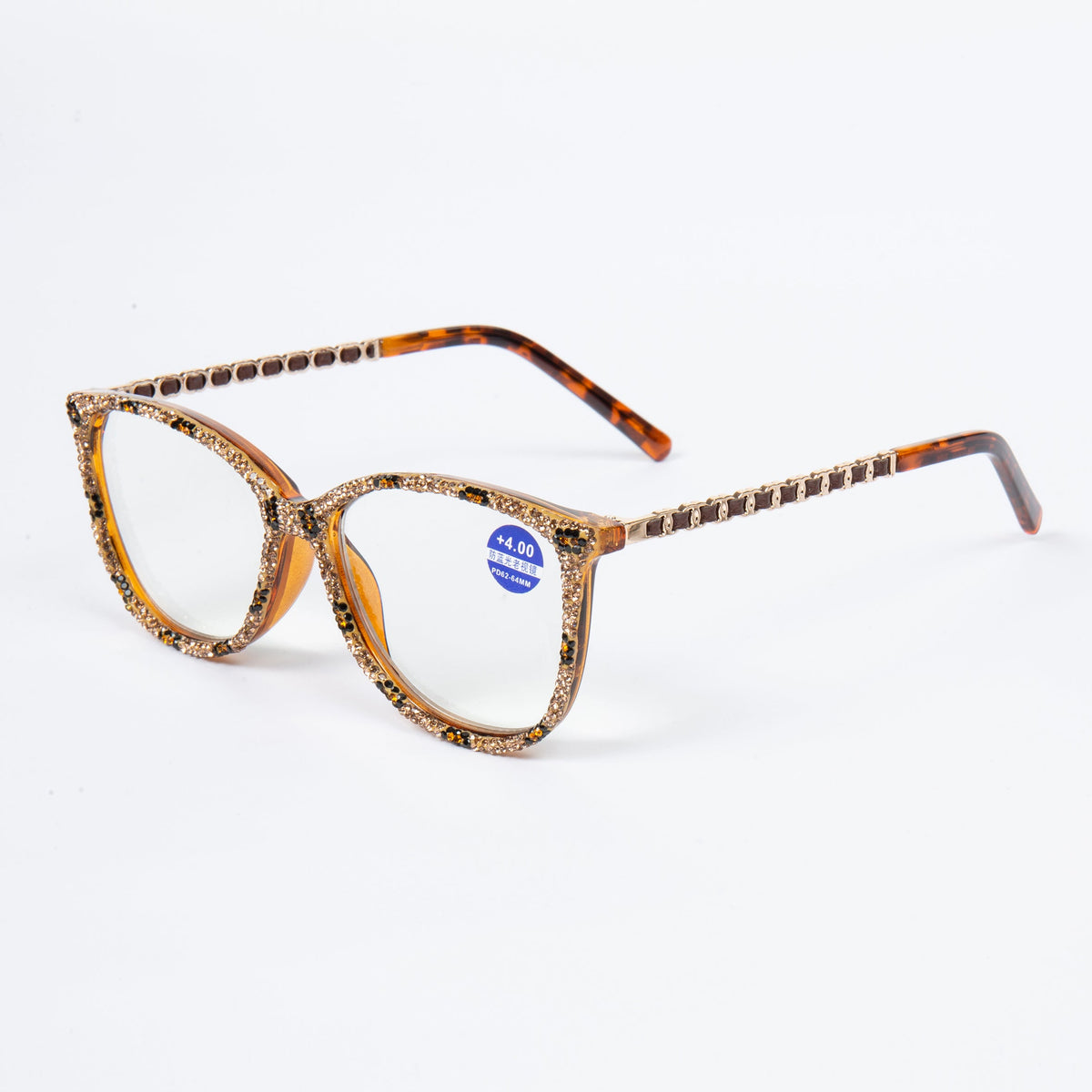 Handmade Rhinestone Rectangle Reader Glasses G0541