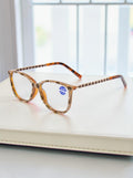 Handmade Rhinestone Rectangle Reader Glasses G0541