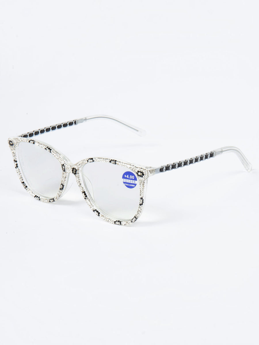 Handmade Rhinestone Rectangle Reader Glasses G0541