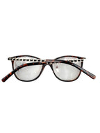 Handmade Rhinestone Rectangle Reader Glasses G0542 - Brown