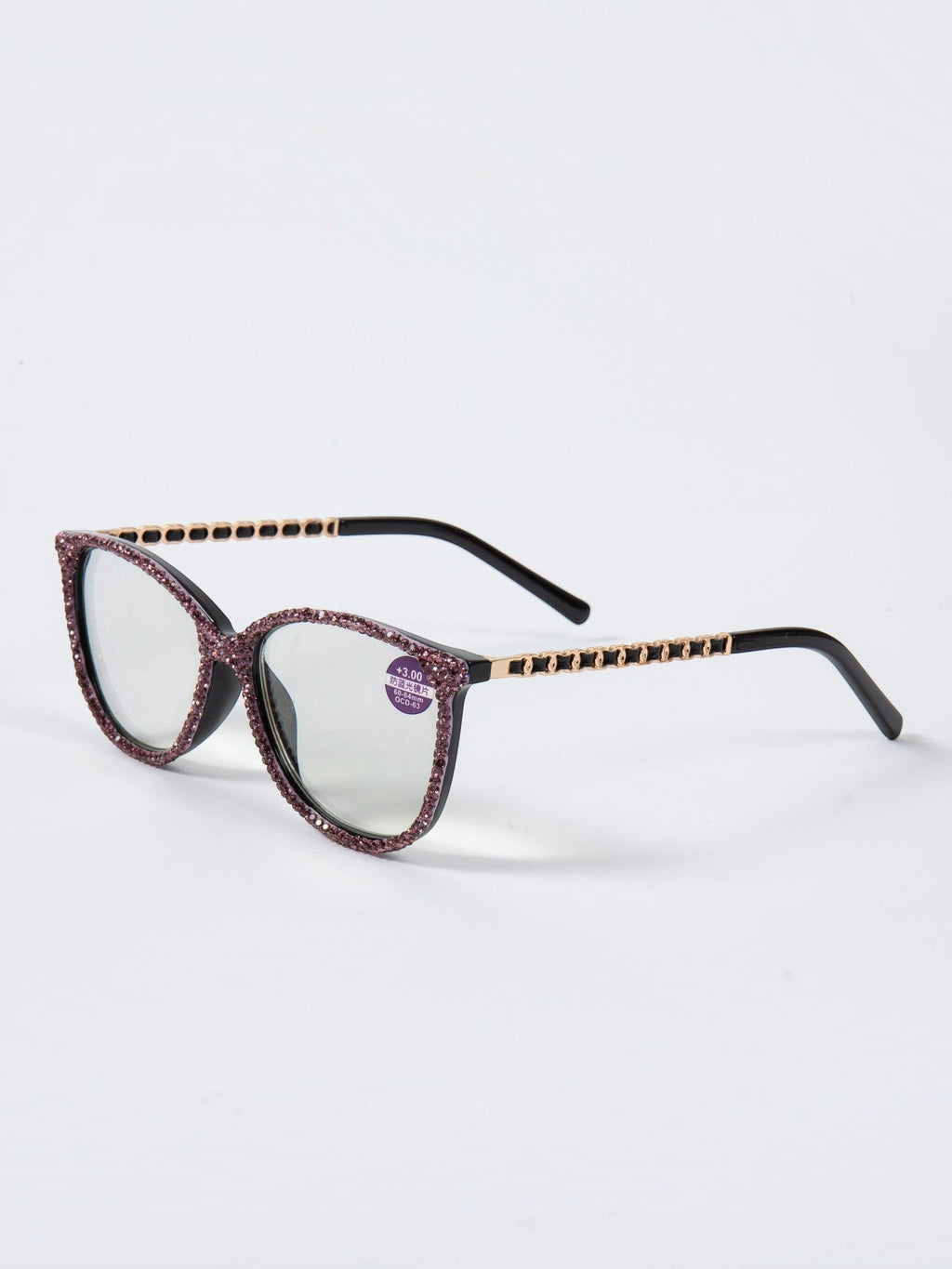 Handmade Rhinestone Rectangle Reader Glasses G0542