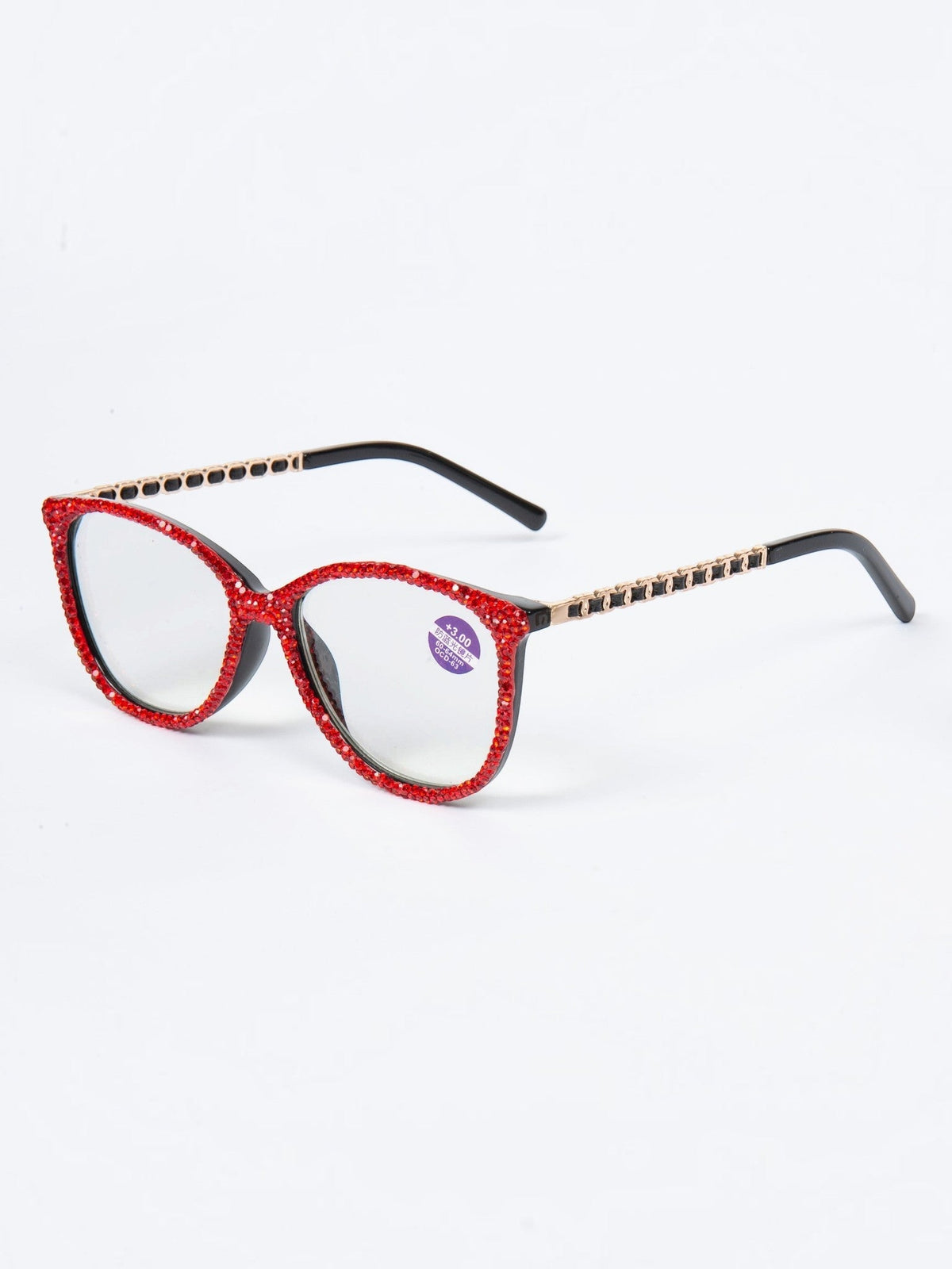 Handmade Rhinestone Rectangle Reader Glasses G0542