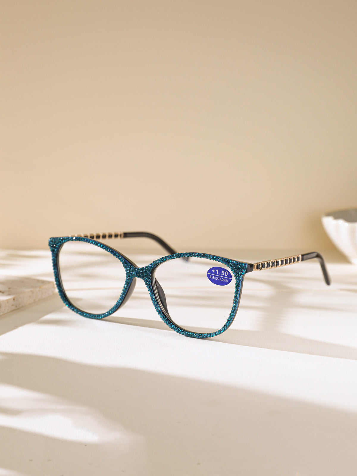 Handmade Rhinestone Rectangle Reader Glasses G0542