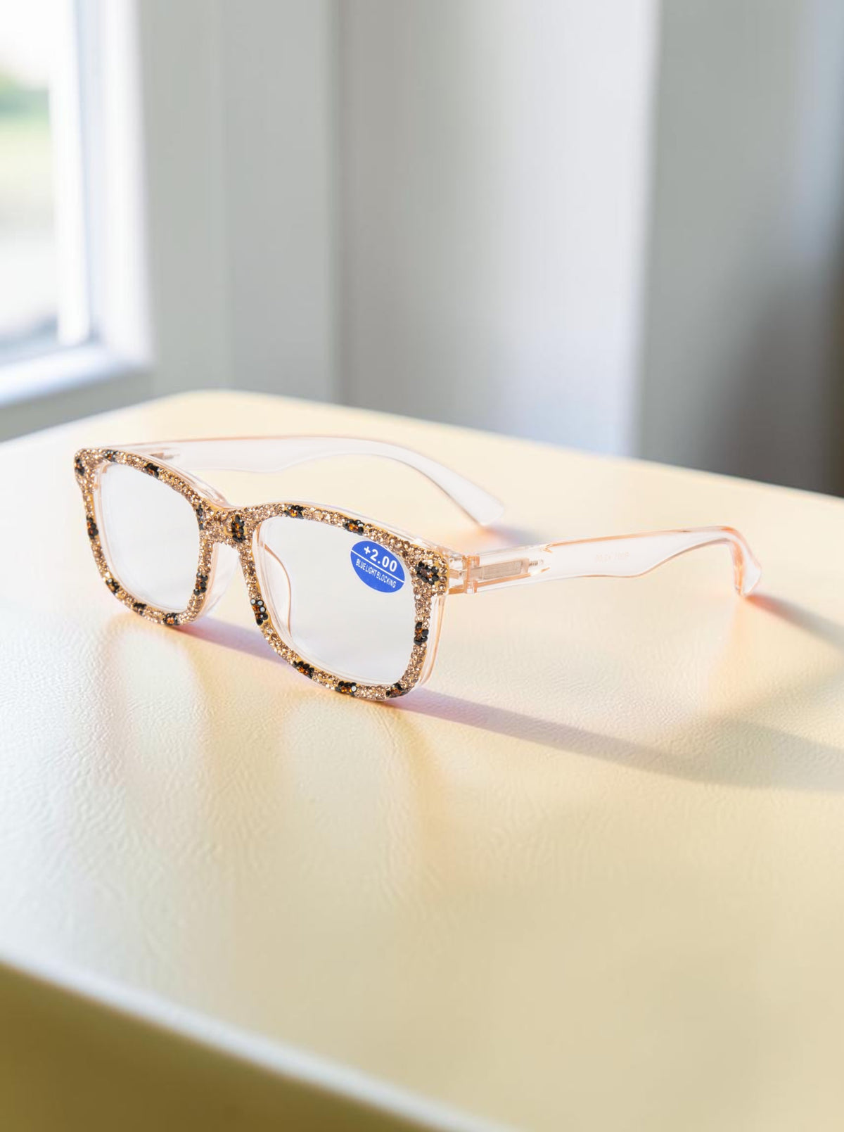 Handmade Rhinestone Rectangle Reader Glasses G0559