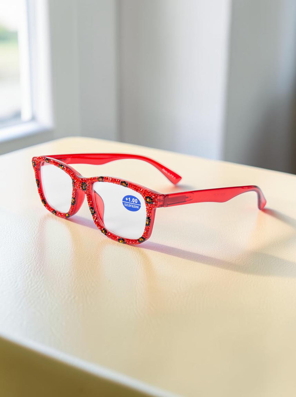 Handmade Rhinestone Rectangle Reader Glasses G0559