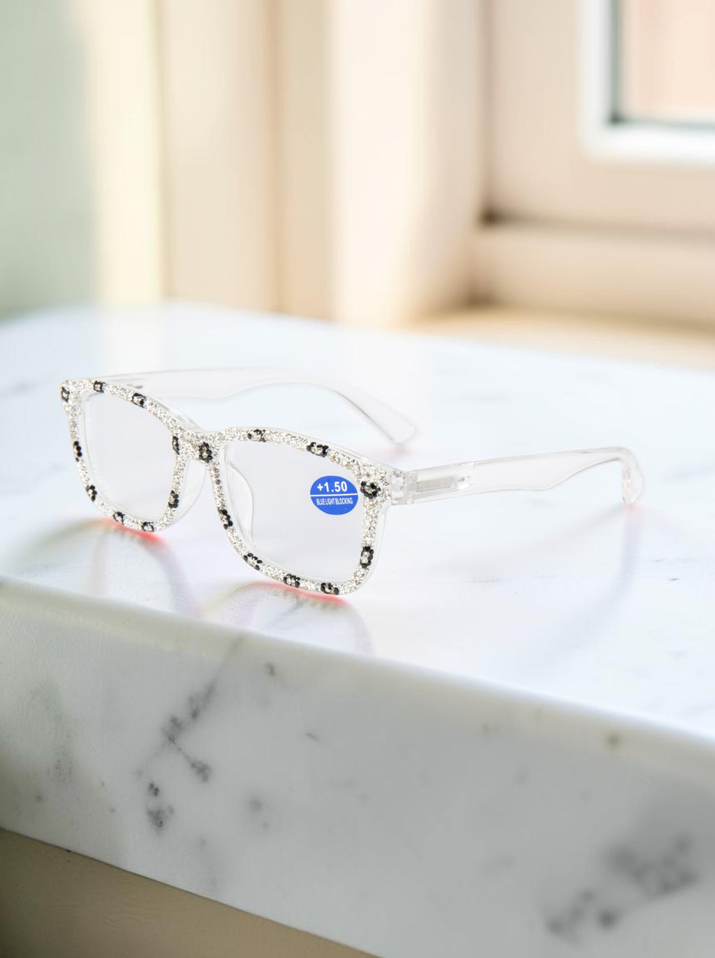 Handmade Rhinestone Rectangle Reader Glasses G0559