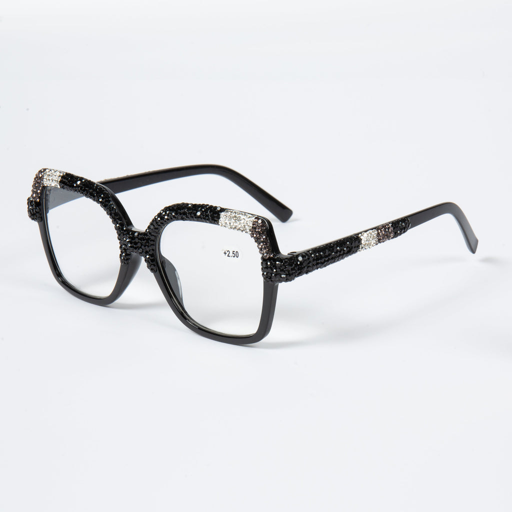 Handmade Rhinestone Rectangle Reader Glasses G0560