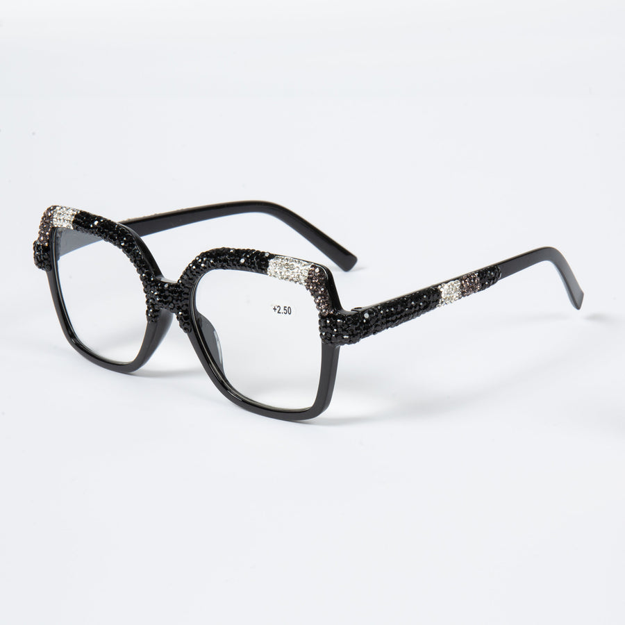Handmade Rhinestone Rectangle Reader Glasses G0560